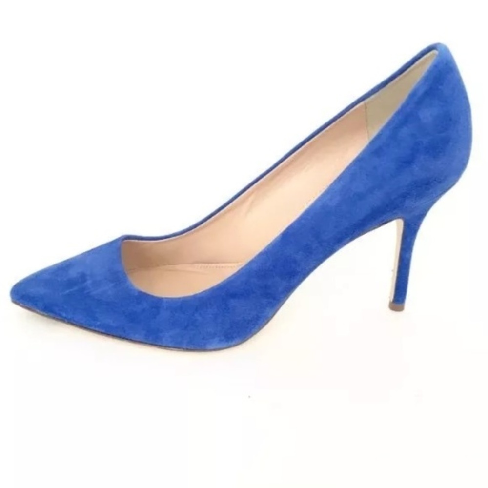 NEW NIB J CREW ELSIE SUEDE HEELS TIDEWATER BLUE 11